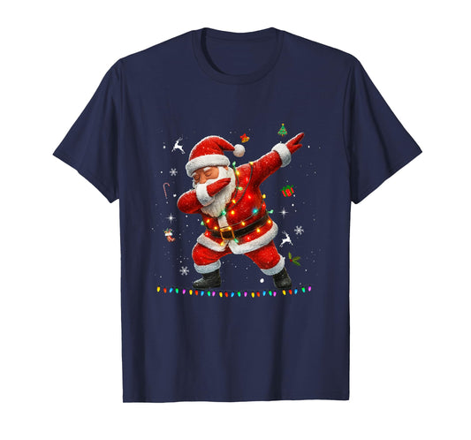 Dabbing Santa Claus Light Christmas Boys Men Funny Xmas Dab T-Shirt