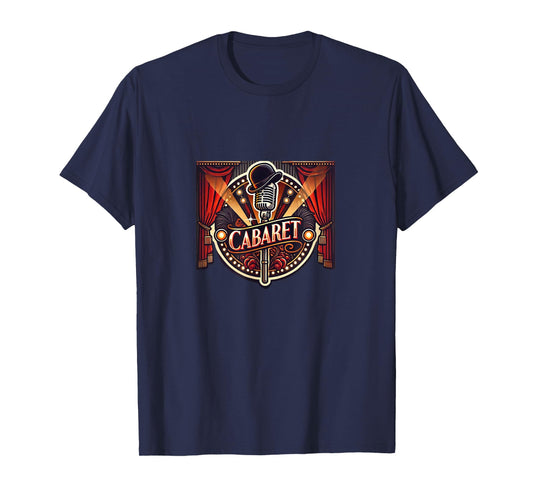 Stage Notes Cabaret Musical Theatre T-Shirt - Unisex Adults - Black - Small - Short Sleeve - Retro Casual - Cabaret Theme