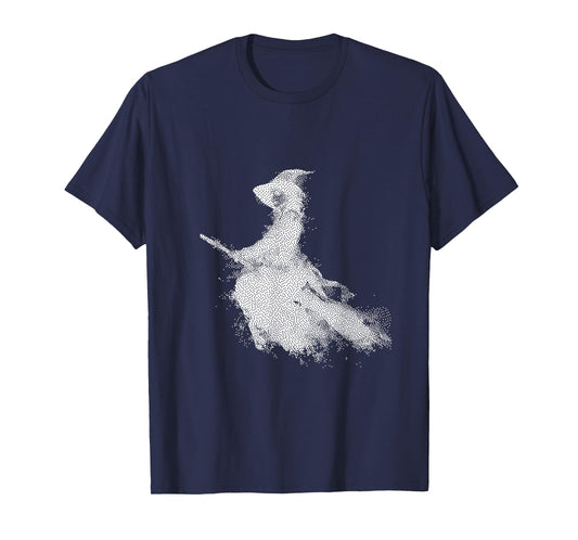 Enchanted Witch Flying Broom Halloween T-Shirt