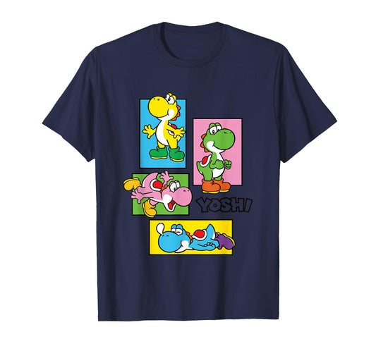 Super Mario Bros Yoshi Color Retro Expression Portraits T-Shirt