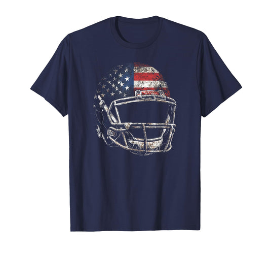 American Football Players Helmet US Flag T-Shirt