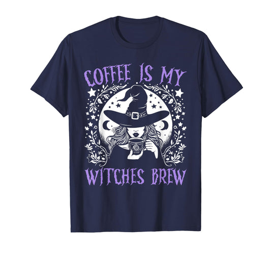 Coffee Is My Witches Brew Retro Halloween Witch Brew T-Shirt