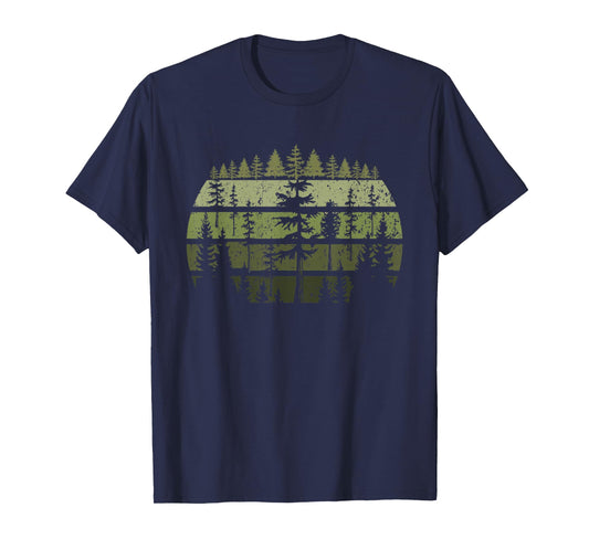 Retro Wildlife Trees Outdoors Nature Forest Vintage T-Shirt