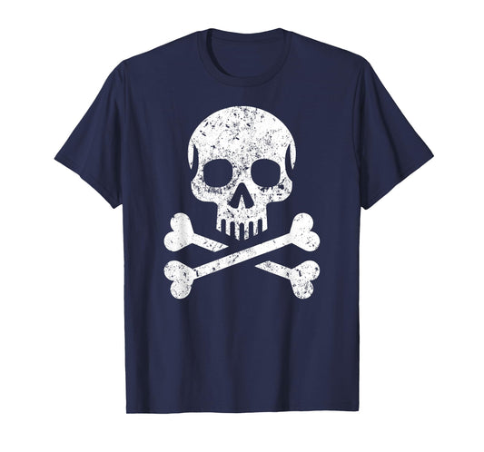 Skull Crossbones Skeleton Jolly Roger Flag Halloween T-Shirt