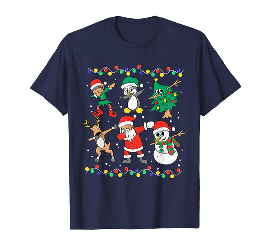 Dabbing Santa Elf Friends Christmas Dab Boys Boys Girls Kids T-Shirt