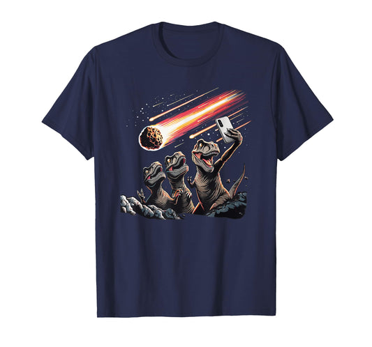 Dinosaur T-Rex Selfie Novelty Men Kids Women Funny Dinosaur T-Shirt