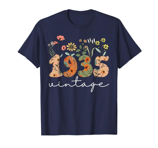 90 Years Old Vintage 1935 90th Birthday Tee Wildflower Women T-Shirt
