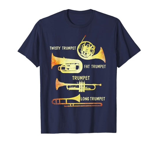 Vintage Types of Trumpet Player T-Shirt, Marching Jazz Band T-Shirt