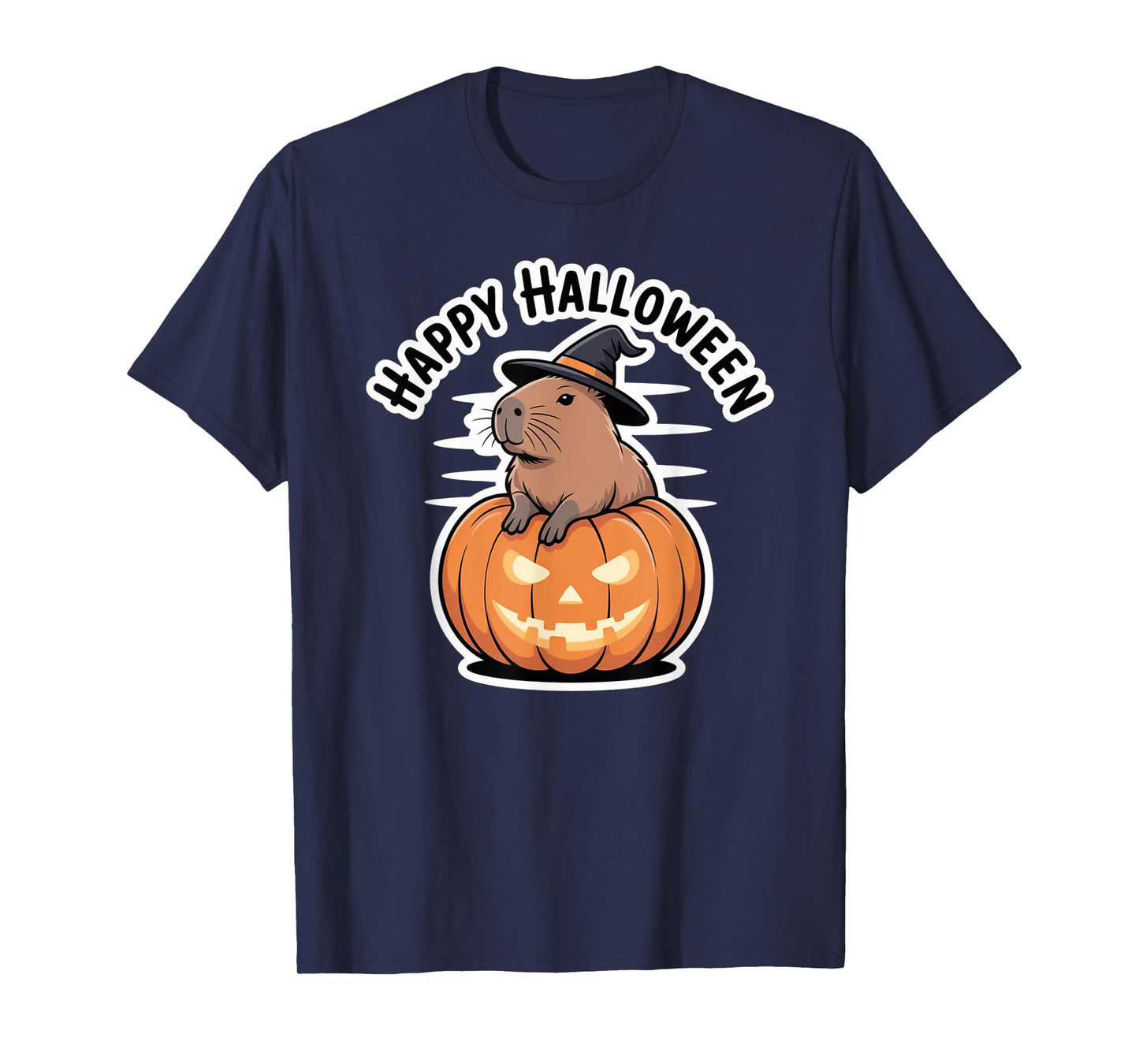 Capybara Witch Hat Happy Halloween Fall T-Shirt