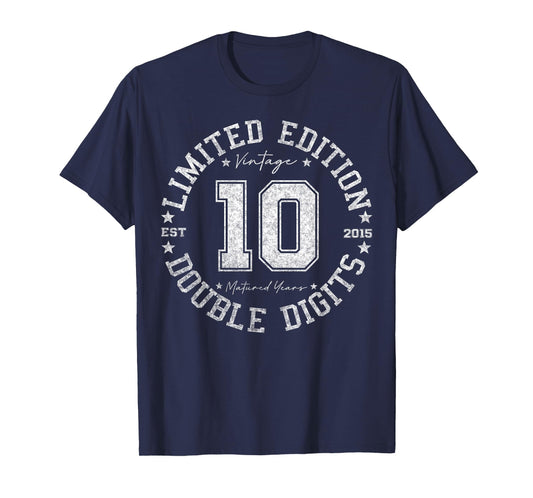 Official Double Digits 10 Year Old Gifts 10th Birthday 2015 T-Shirt