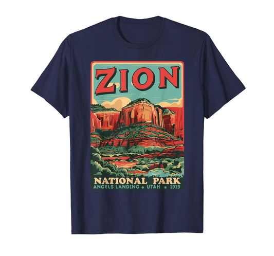 Zion National Park Utah Angels Landing Vintage hiking Trail T-Shirt