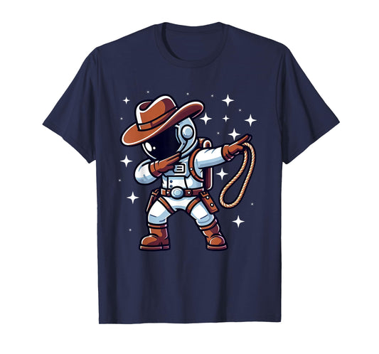 Dabbing Astronaut Cowboy Space Halloween Costume Men Kids T-Shirt
