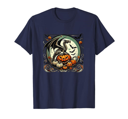Halloween Dragon Illustration Autumn fall dragons T-Shirt