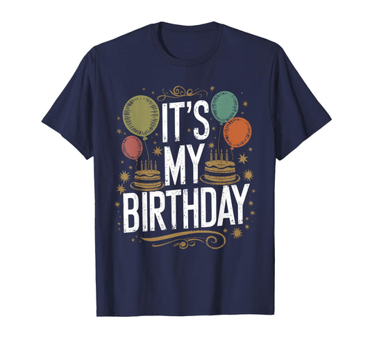 Distressed It's My Birthday Vintage Men Women Kids B-day T-Shirt