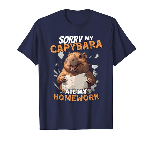 Sorry My Capybara Ate My Homework - Funny Capy Rodent Animal T-Shirt