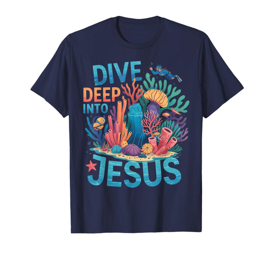 Dive Deep Into Jesus VBS 2025 Scuba Diving Underwater T-Shirt