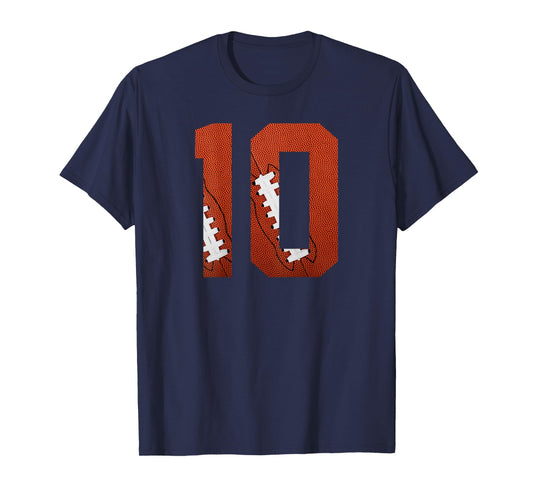 Number 10 BACKSIDE - American Football Jersey Numbered T-Shirt