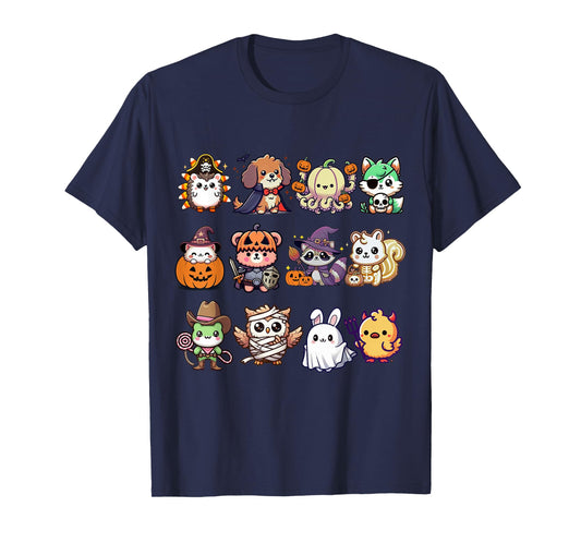 Cute Spooky Animals Monsters Fluffle in Halloween Costumes T-Shirt