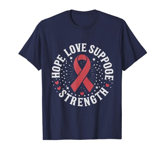 Red Ribbon Week 2024 HOPE LOVE SUPPORT Red Ribbon Week T-Shirt