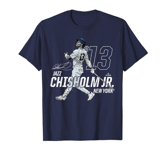 Dynamic Pose Jazz Chisholm Jr New York Baseball MLBPA T-Shirt