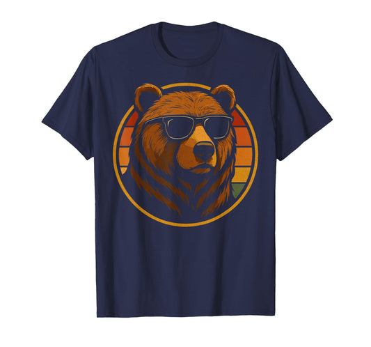 Cool Bear With Sunglasses Retro Wilderness T-Shirt