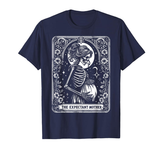 Skeleton Expectant Mother Tarot Card Pregnancy Announcement T-Shirt