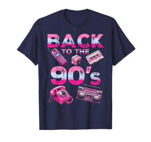 Back To 90's 1990s Vintage Style Nineties Retro Party T-Shirt