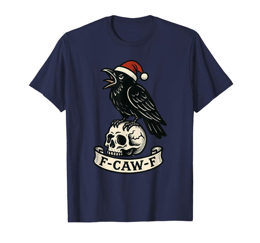 Christmas F Caw F Crow Women F-Caw-F Black Bird Santa Hat T-Shirt