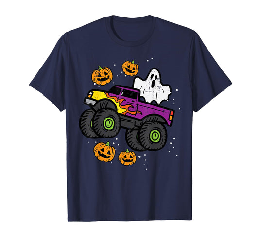 Halloween Ghost Monster Truck Costume Toddler Boys Kid Youth T-Shirt
