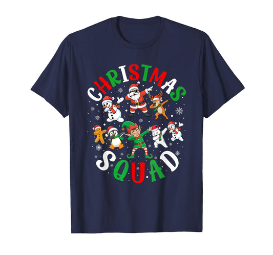 Dabbing Christmas Squad Matching Pajamas Kids Boys Girls Dab T-Shirt