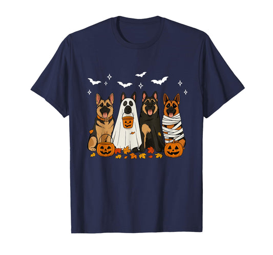 Fall German Shepherd Halloween Witch German Shepherd Dog Mom T-Shirt