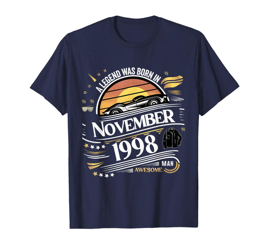 A Legend was Born in November 1998 Awesome Man Boy Birthday T-Shirt