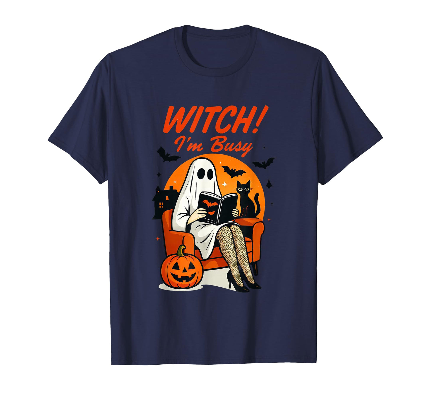 Witch I'm Busy Halloween Ghost Reading Fun T-Shirt