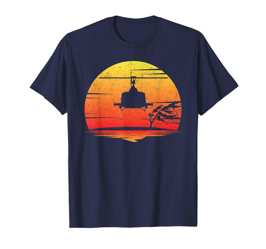 UH-1 Huey Retro Helicopter Vintage Style Vietnam Chopper T-Shirt