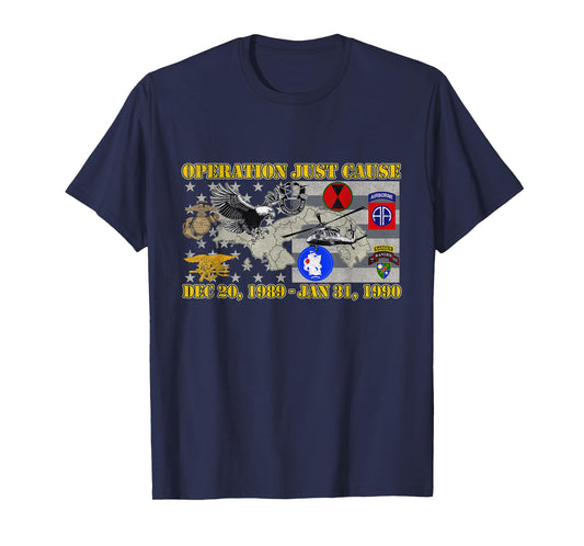 Operation Just Cause Map Panama OJC Veteran Vintage Gifts T-Shirt