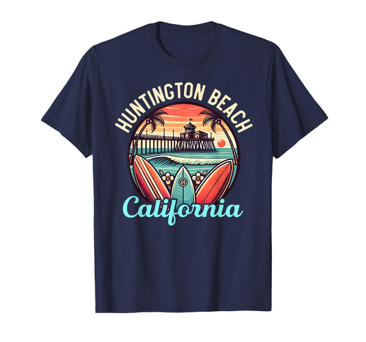 Huntington Beach California, Los Angeles, Surfer Retro Gifts T-Shirt