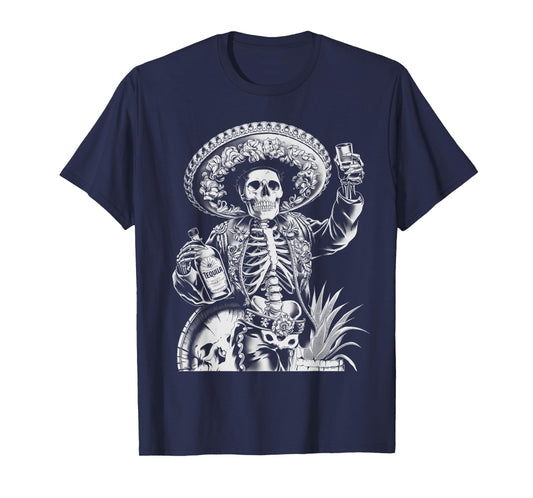 Mexico Vintage Skeleton Tequila Dia De Los Muertos Mexican T-Shirt
