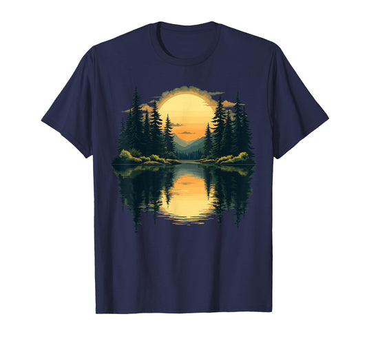 Nature Trees Reflection Forest Outdoor Wildlife T-Shirt