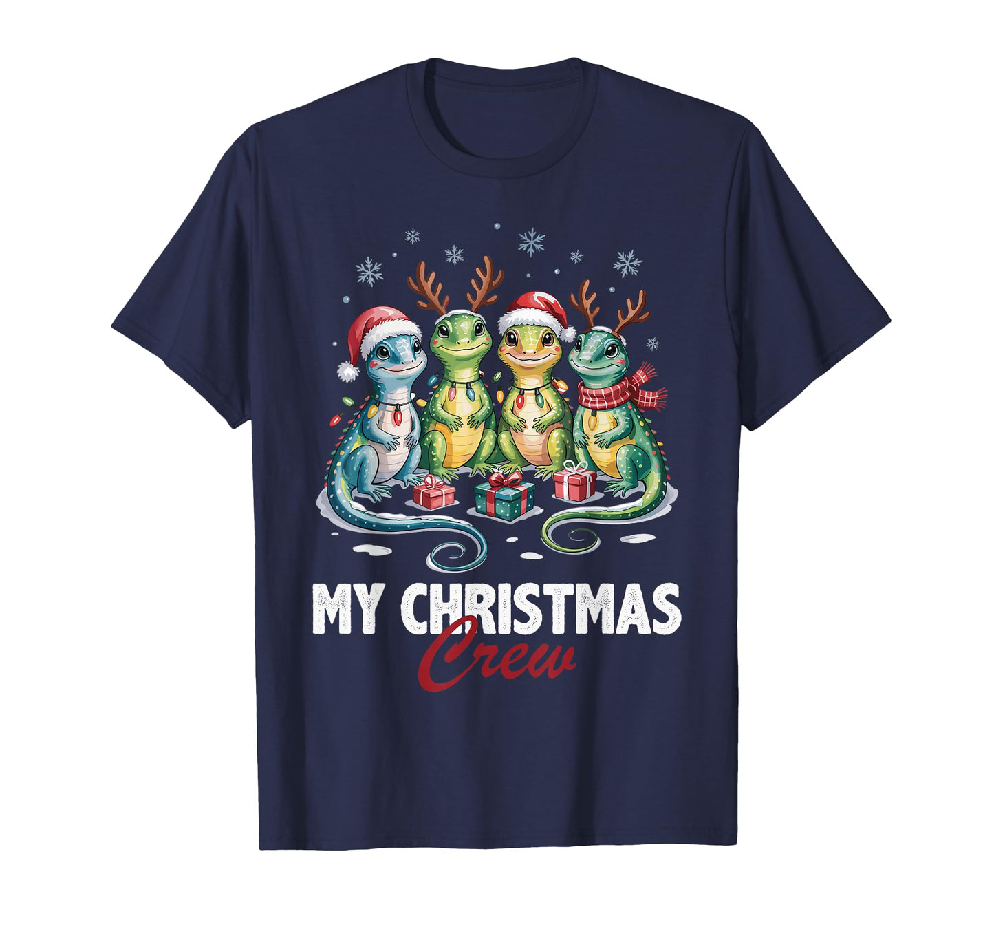 Lizard Christmas Crew Cute Pet Lovers Funny Holiday Pajama T-Shirt