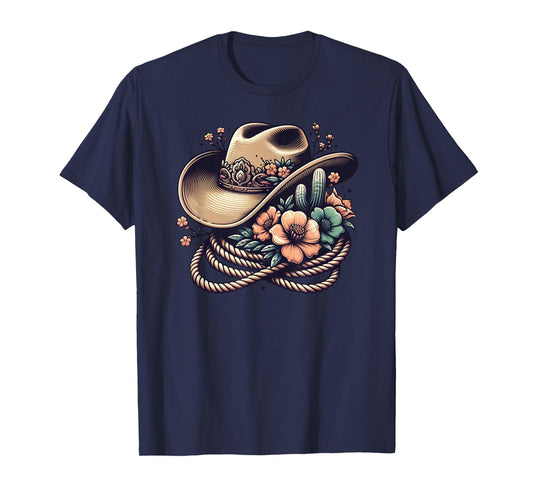 Western Country Cowgirl Tees Vintage Western Country Rodeo Cowgirl Cowboy T-Shirt