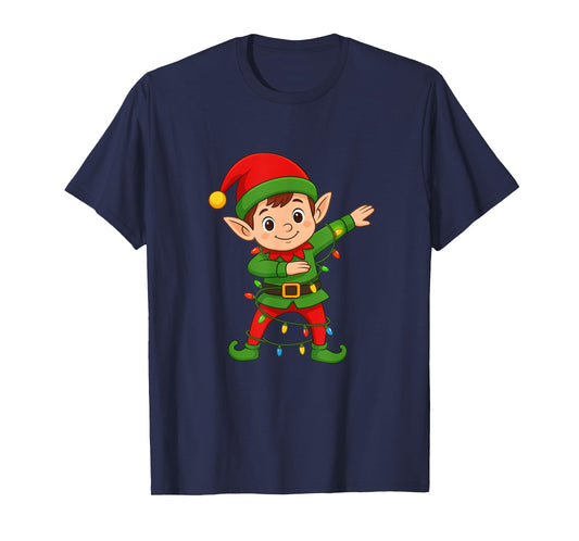Dabbing Elf Shirt Costume Christmas Squad Men Boy Kids Xmas T-Shirt