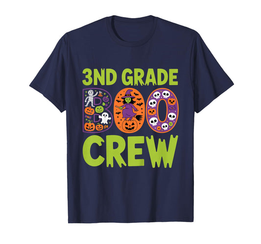 3rd Grade Boo Crew Halloween Classroom Outfit for Spooky Fun T-Shirt