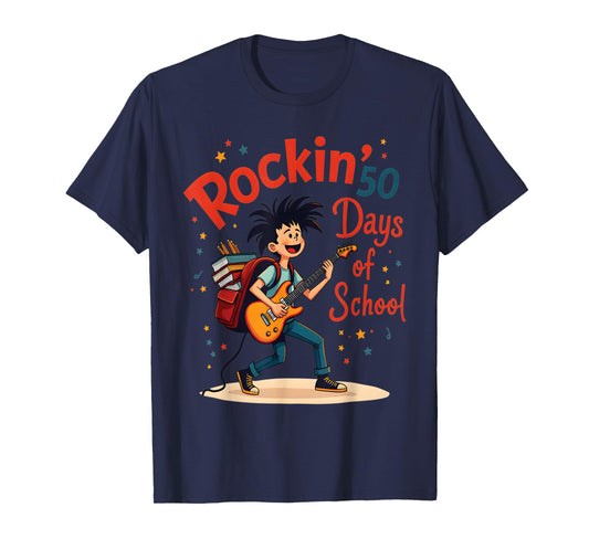 Rockin 50 Days Of School Celebration Fun T-Shirt