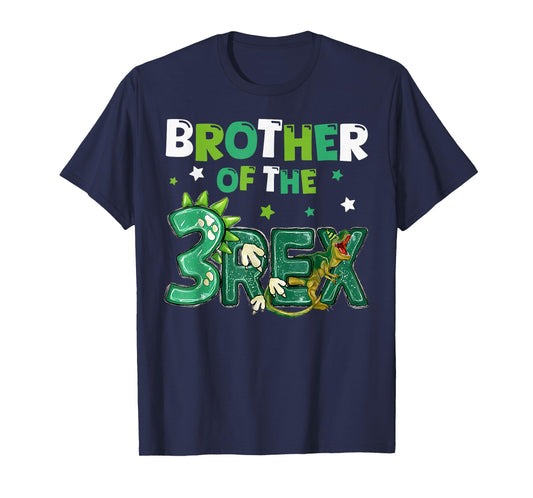 Brother of the Three Rex Birthday Dinosaur Family Matching T-Shirt