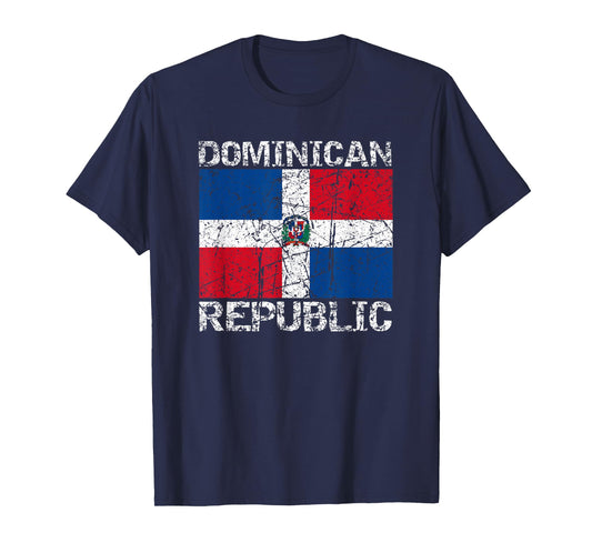 Dominican Republic Flag Distressed Dominican Men Women Kids T-Shirt