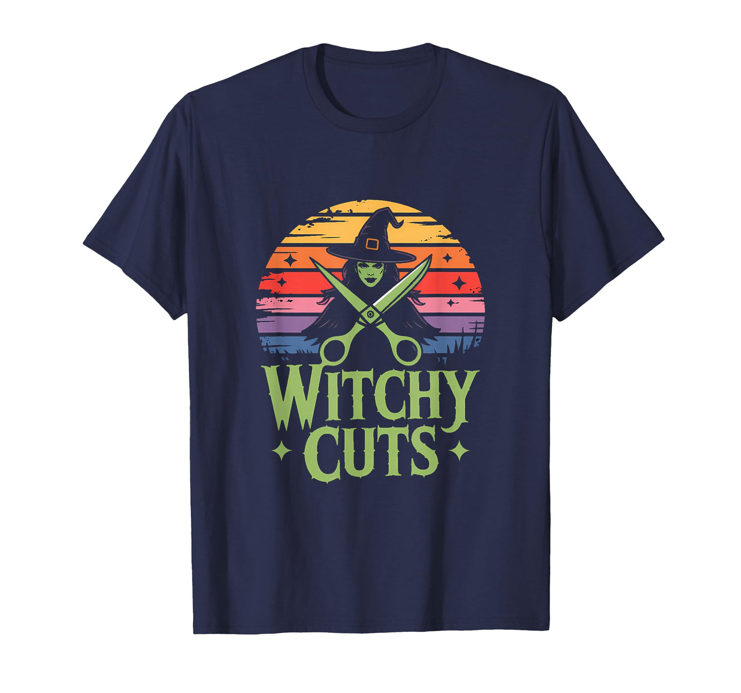 Witch Hairdresser: Witchy Cuts Retro Sunset Hair Stylist T-Shirt
