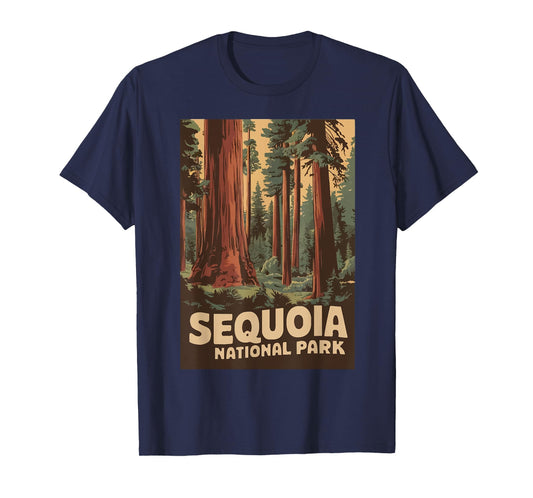 Vintage Sequoia National Park Men Women Kids Camping Hiking T-Shirt