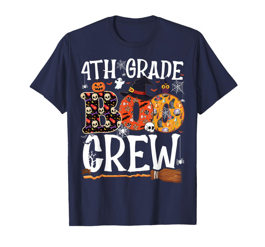 4th Grade Boo Crew Cute Ghost Halloween Teacher Student Kids T-Shirt