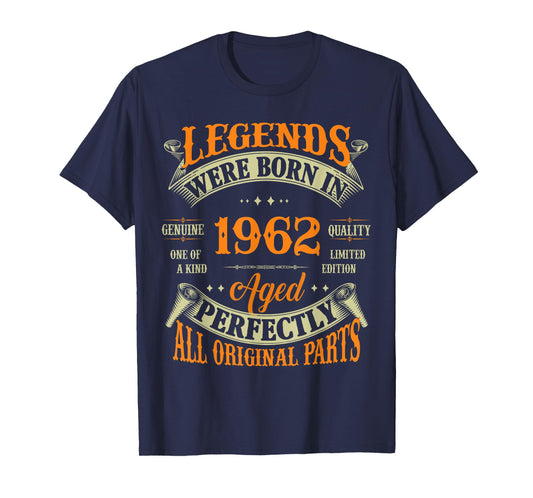 Vintage Legend Born In 1962 63rd Birthday Tee 63 Years Old T-Shirt