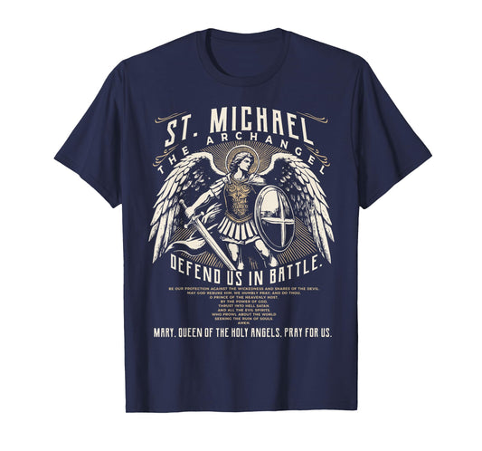 Saint Michael the Archangel Prayer Catholic Christian Pastor T-Shirt